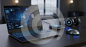 Futuristic Gaming and Cybersecurity Workstation