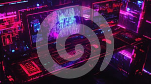 Neon Cyberpunk Workstation