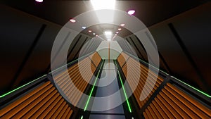 Futuristic Gateway tunnel Led light open door