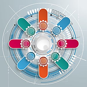 Futuristic Gear Technology Construction Circuit Board 8 Banners