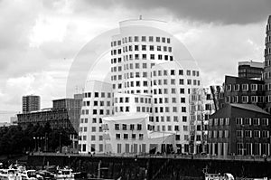 Futuristic gehry buildings - in black & white