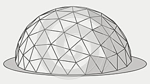 Futuristic Geodesic Dome Structure with Intricate Geometric Pattern, Architecture, vector design Generative AI