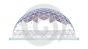 Futuristic Geodesic Dome Structure Wireframe, vector design Generative AI