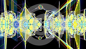 Futuristic Geometric Art Composition