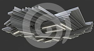 Futuristic Geometric Ceiling Light Installation