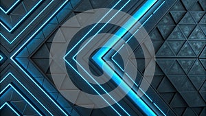 Futuristic geometric pattern with glowing blue lines