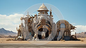 Futuristic Glamour: Ornate Rococo Architecture In The Desert