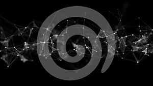 Futuristic global network connection structure. Cyber security digital data flow. Science background concept. 3D rendering