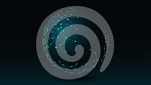 Futuristic globe data network elements abstract background