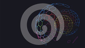 Futuristic globe data network hexagonal science background