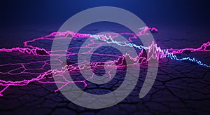 Futuristic glowing financial data analysis chart