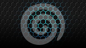 Futuristic glowing hexagonal background design with blue light. Perfect for template, background, thumbnail, etc. 4K Resolution