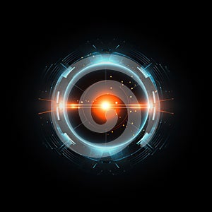 Futuristic glowing interface on a dark background