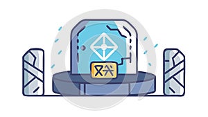 Futuristic Glowing Platform, Advanced Technology Digital Display, vector design Generative AI