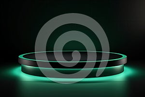 Futuristic glowing platform