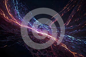 Futuristic glowing wave design with abstract, dynamic flow.