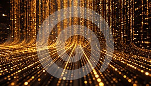 Futuristic Golden Data Path Light Background