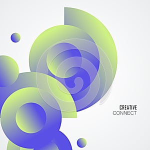 Futuristic gradient circles and halfcircles background. Circle shapes composition. Vector dynamic illustration