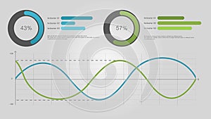 Futuristic graphs and charts, futuristic user screen interface with graphs, lines, surfaces, motional and colorful