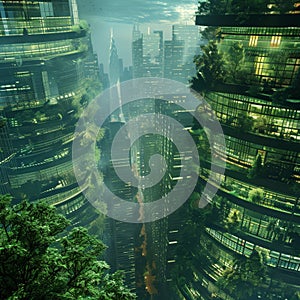 Futuristic Green Cityscape