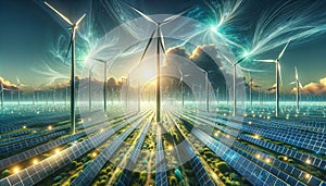futuristic, green ecological energy capturing the essence of sustainability