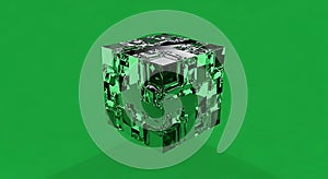 Futuristic Green Technology Cube
