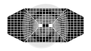 Futuristic Grid Tunnel Abstract Background Design Element, vector design Generative AI