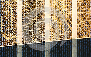 Futuristic gridding and lights, 3d rendering