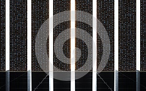 Futuristic gridding and lights, 3d rendering