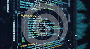 Futuristic Hacking Code and Data Interface