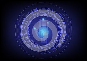 Futuristic hand scan recognition technology .