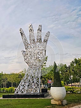 Futuristic Hand Sculpture in Putrajaya, Malaysia