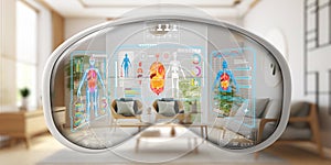 Futuristic Health Hologram: VR Screen Illustration