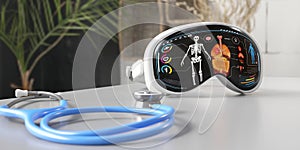 Futuristic Health Hologram: VR Screen Illustration