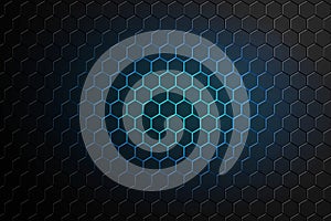 Futuristic hexagon blue light illustration. Futuristic Digital Hi Tech Concept.