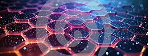 Futuristic hexagon grid network Tech digital illustration with data texture