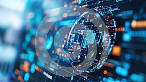 Futuristic High-Tech Interface and Data Visualization