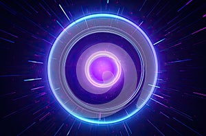 Futuristic High-Tech Purple Light Circle photo