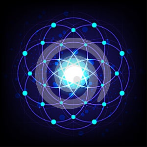 Futuristic hitech frame, technology networking computer, digital user interface vector graphic