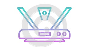 Futuristic Hologram Projector Interface, vector design Generative AI