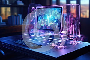 futuristic holographic computer interface