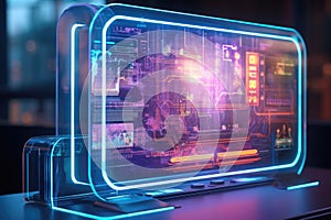 futuristic holographic computer interface