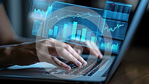 Futuristic holographic data analysis on a laptop