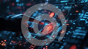 Futuristic Holographic Digital Assistant Interface with Interactive Display