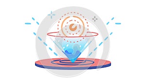 Futuristic Holographic Display UI Technology Icon, vector design Generative AI