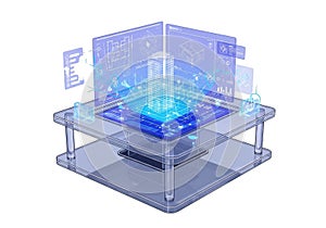 Futuristic holographic display unit