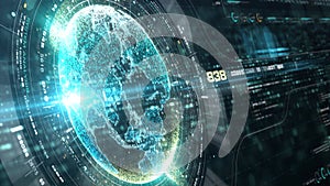 Futuristic Holographic Earth Head Up Display