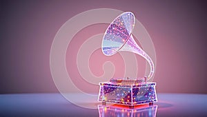 A Futuristic Holographic Gramophone A Stunning Visual Concept of a ParticleBased Music Player Featuring Elegant