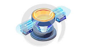 Futuristic Holographic Projection Device, vector design Generative AI