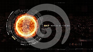 Futuristic Holographic Sun Corona particles Head Up Display